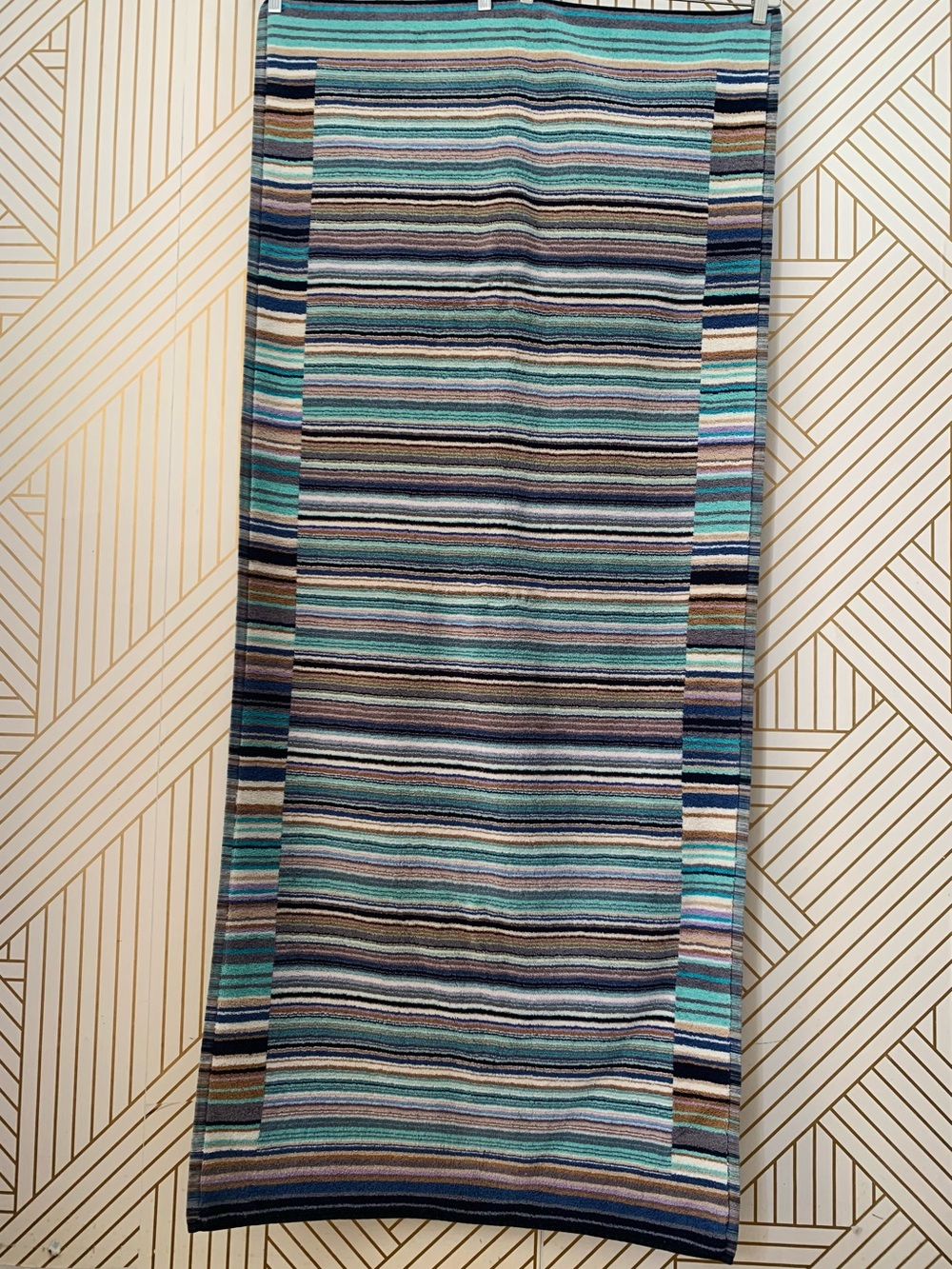 Missoni Jazz 100% Cotton Towel Striped abstract geometric art deco 5 x 2.25 ft